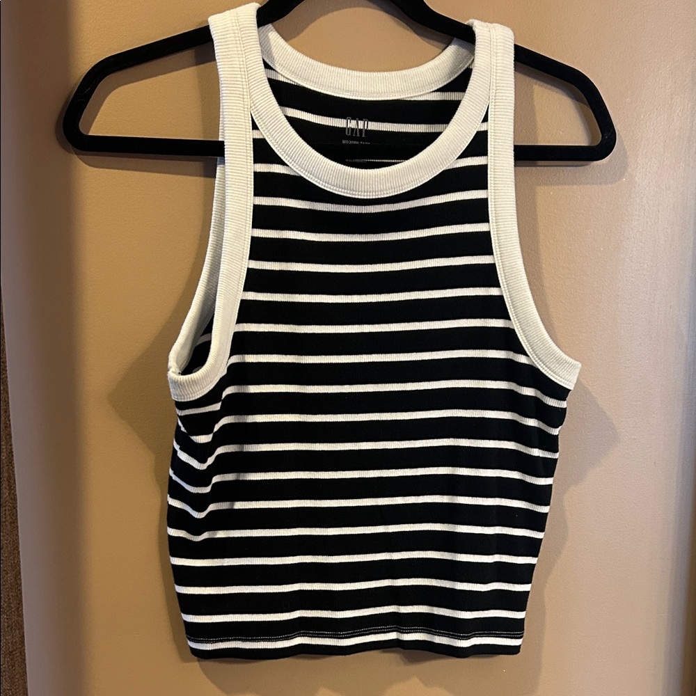 Gap Black and White Striped Tank Top